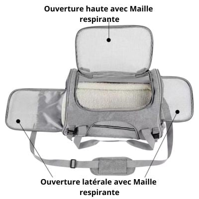 Sac de transport pour chat respirant